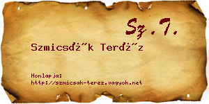 Szmicsák Teréz névjegykártya